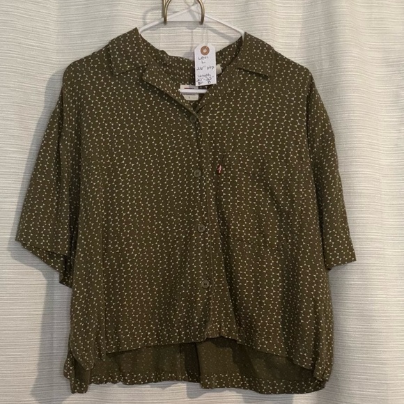 Levi's Green Patterned Button Down Shirt - Picture 1 of 3